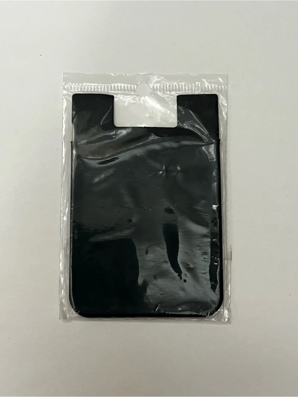Black Silicone Phone Card Holder - Adhesive Wallet